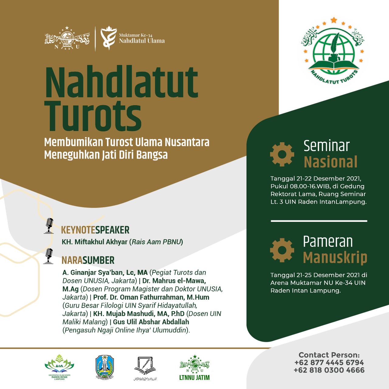Acara Penting: Nahdlatut Turots Gelar Seminar Nasional di Lampung